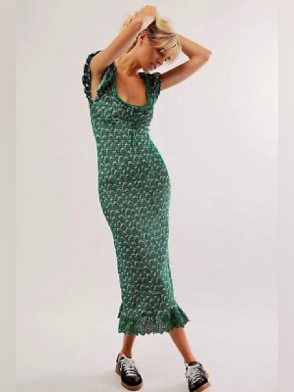 Free People Mckenna Velvet Midi Dress NWOT X Small MSRP $198